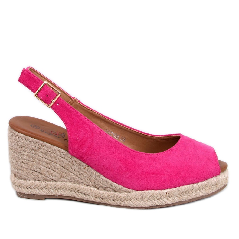 Nevil Espadrillas con zeppa aperte in punta fucsia rosa