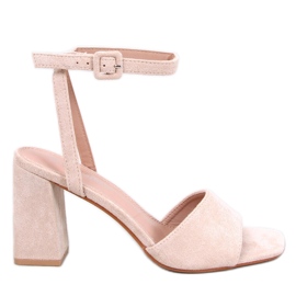 Sandali Loya beige con tacco