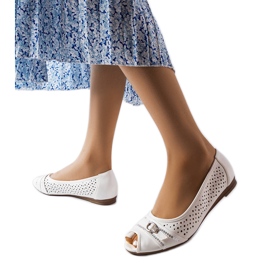 Ballerine traforate bianche con strass di Creek bianca