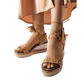 Espadrillas con zeppa color caramello Tahoe beige