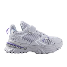 Sneakers grigie per bambini con velcro di Robillard grigio