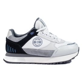 Sneakers da donna bianche e grigie LL274370 Big Star grigio