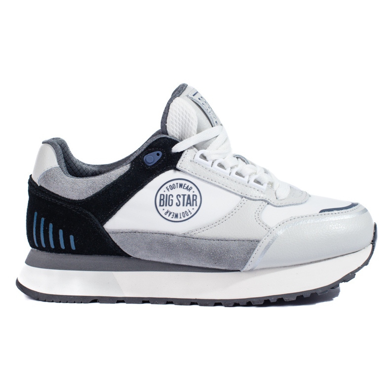 Sneakers da donna bianche e grigie LL274370 Big Star grigio