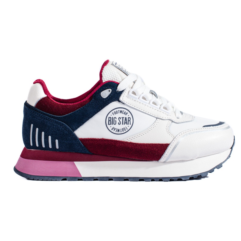 Sneakers bianche da donna sulla piattaforma LL274369 Big Star bianca