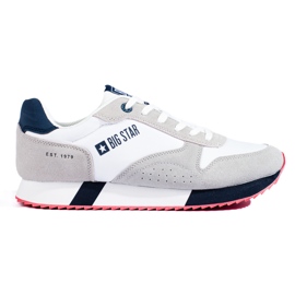 Scarpe sportive da uomo bianche e grigie LL174160 Big Star bianco