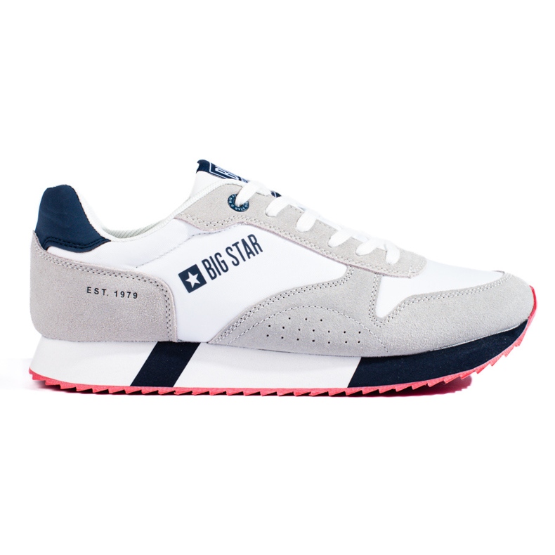 Scarpe sportive da uomo bianche e grigie LL174160 Big Star bianca