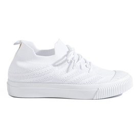 Sneakers da donna in tessuto bianco Shelovet