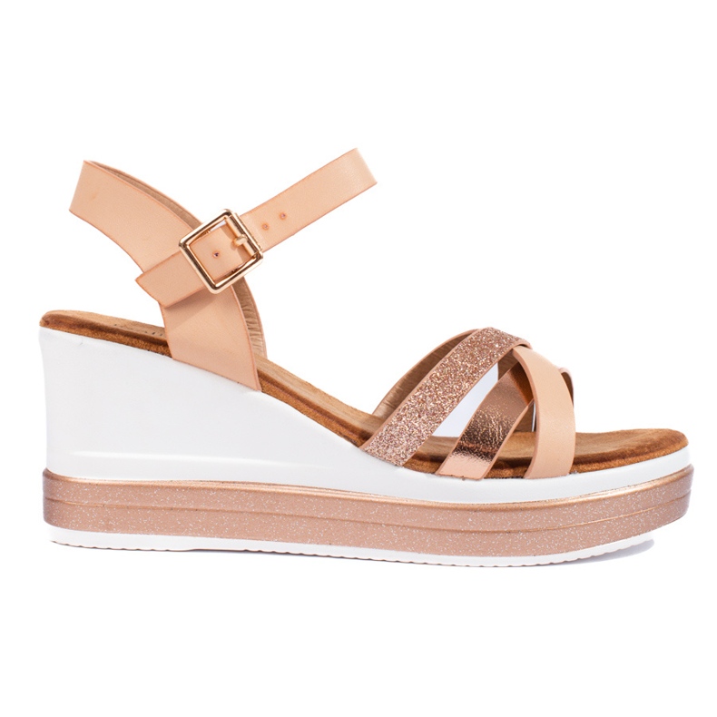 Sandalo con zeppa Shelovet beige da donna
