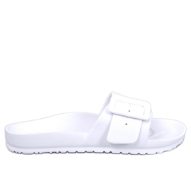 Ciabatte in gomma con fibbia Romero White bianco