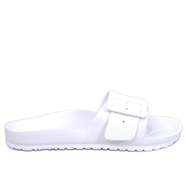 Ciabatte in gomma con fibbia Romero White bianca