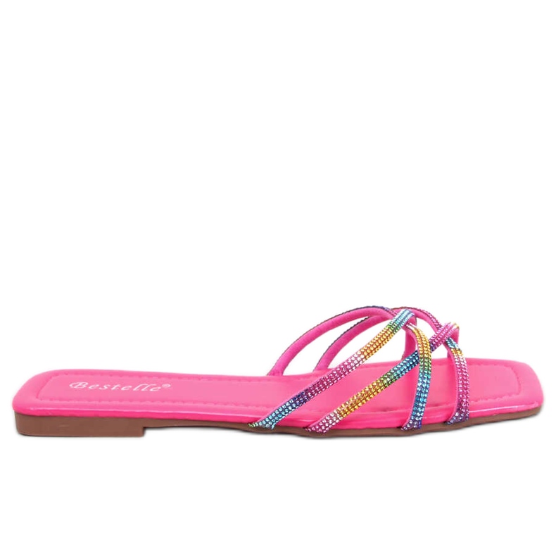 Pantofole Rexha con strass fucsia rosa