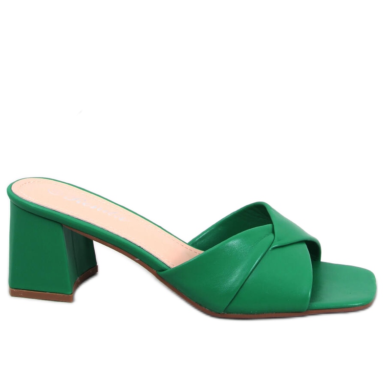 Poncia Sandali verdi con tacco basso verde