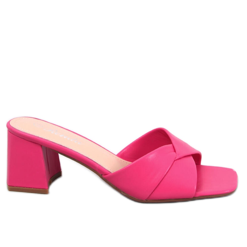 Poncia Sandali fucsia con tacco basso rosa