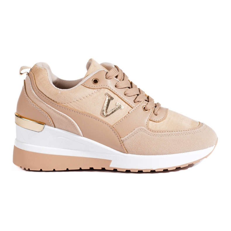 Sneakers con zeppa Shelovet beige da donna