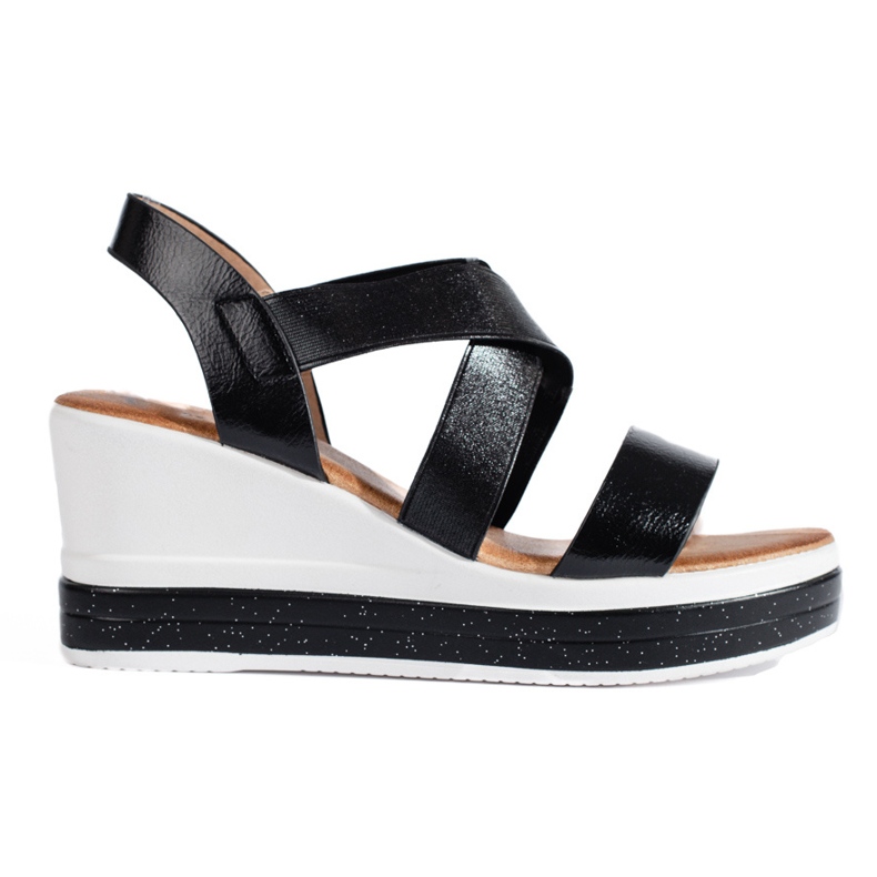 Sandali neri con zeppa Shelovet nero