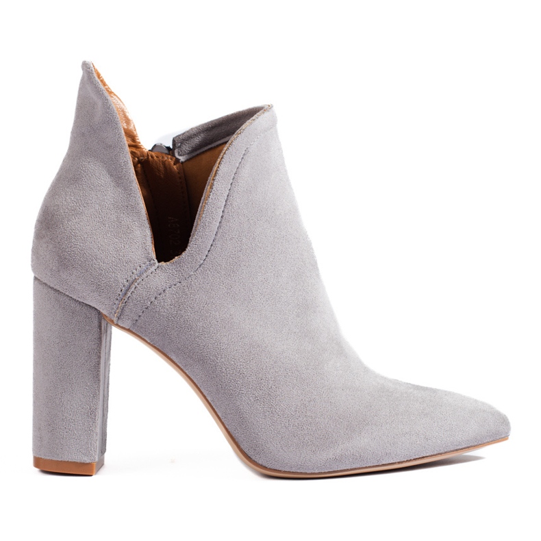 Stivali alti da donna grigi con Shelovet ritagliato grigio