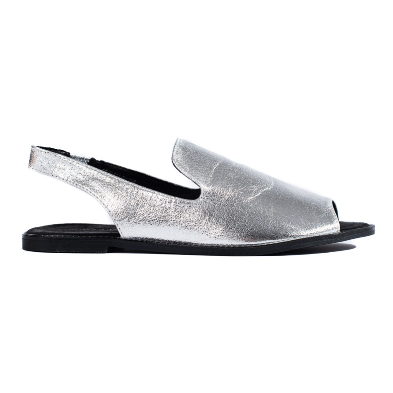 Sandalo open toe da donna in camoscio Shelovet color argento d'argento