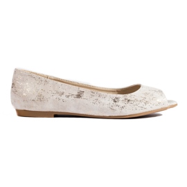 Ballerine open toe da donna Shelovet color oro d'oro