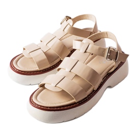 Sandali beige con plateau di Loli