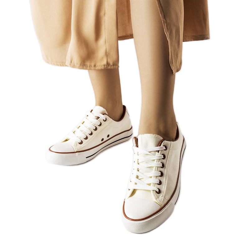 Sneaker Mascherone in tessuto bianco bianca
