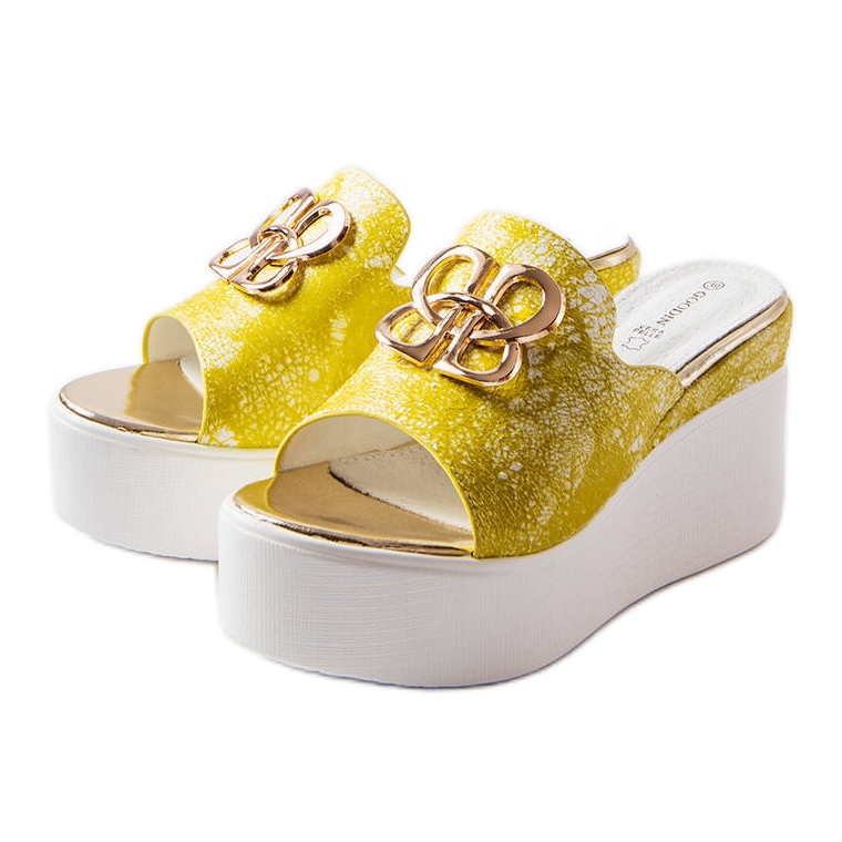 Goodin Sandali con zeppa Havanna gialli giallo