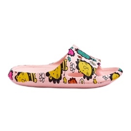 WJ1 Pantofole in gommapiuma leggera per bambini Motivo Leone Rosa Esther