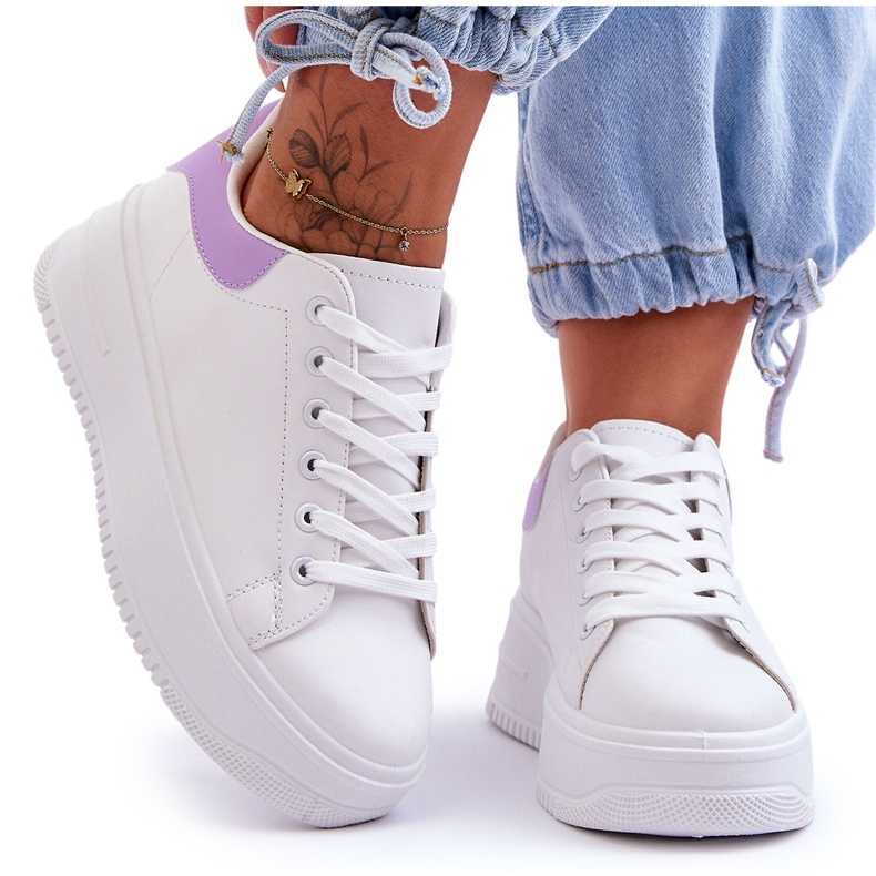 Scarpe sportive classiche da donna White-Viola Night Trip bianca