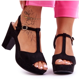 Felicia Sandali con tacco alto in camoscio nero