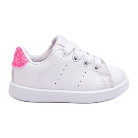 FR1 Scarpe Sportive da Bambino Bianco-Rosa Fluo Lucido