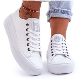 Scarpe da ginnastica con plateau da donna Big Star LL274A177 Bianche bianca