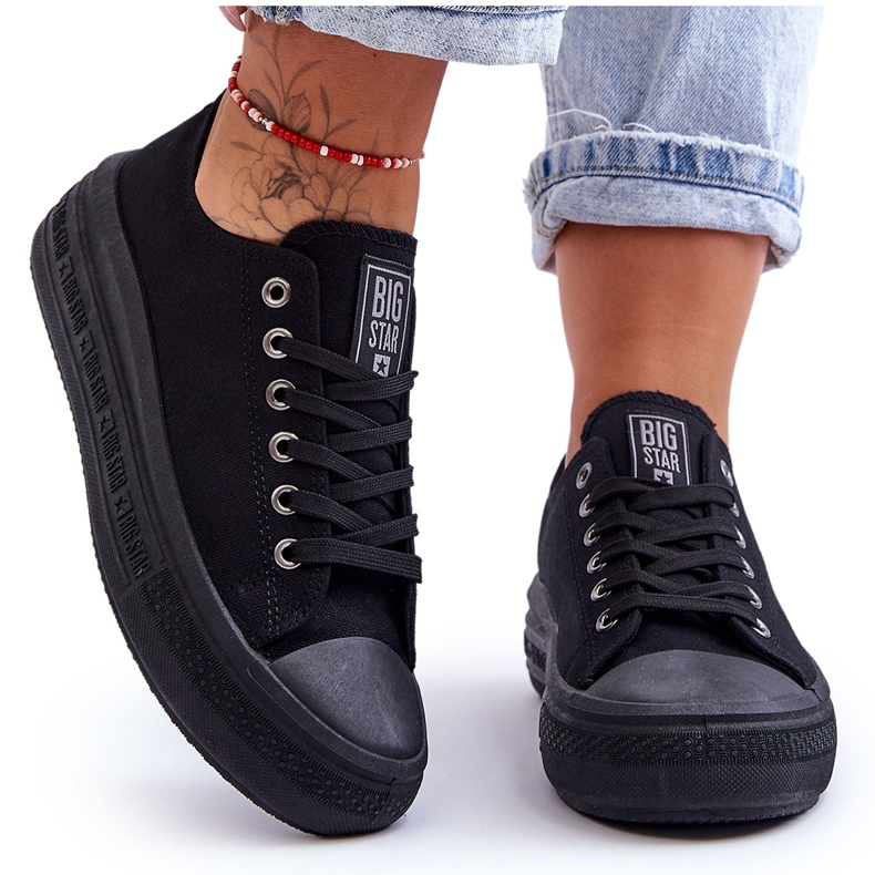Sneakers con piattaforma da donna Big Star LL274A176 nere nero