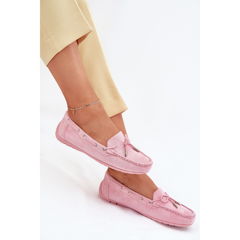 Mocassini in camoscio da donna rosa chiaro Si Passione