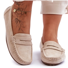 Mocassini in camoscio da donna Beige Lenvie