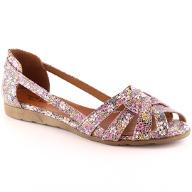 Sandali slip-on da donna in pelle multicolor Dolce Pietro FW195 multicolore