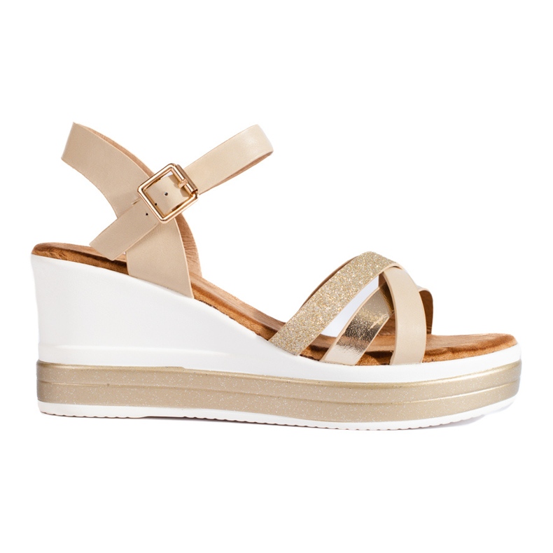 Sandalo con zeppa Shelovet beige da donna