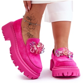 PS1 Mocassini Donna Con Cristalli Decorativi Rosa Avril