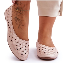 PE1 Ballerine lucide traforate da donna rosa visionario