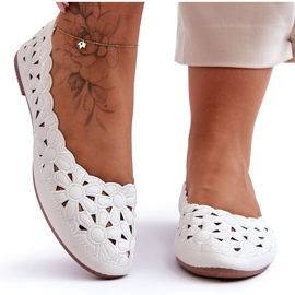PE1 Openwork Glossy Ballerina Visionario bianco da donna