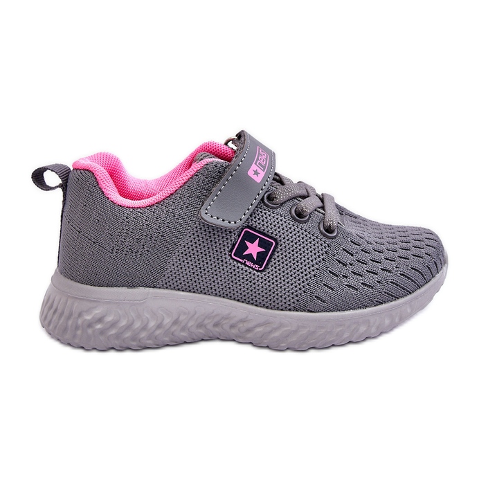 PE1 Scarpe Sportive da Bambino Con Velcro Grigio Brego