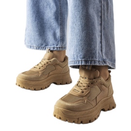 Chunky sneakers beige scuro di Mikeladze