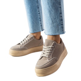 Sneaker con plateau di colore grigio di Amathymes