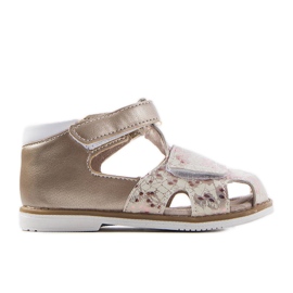 Sandali oro con soletta Compagnon in pelle d'oro