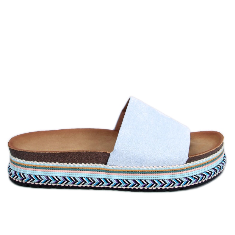 Demou Sandali blu con suola decorata