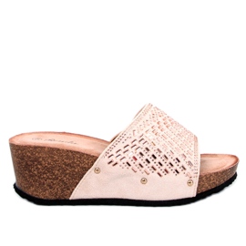 Sandali con zeppa Greco Albicocca beige