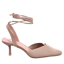 Cordier Khaki tacchi a calzino con tacco aperto beige