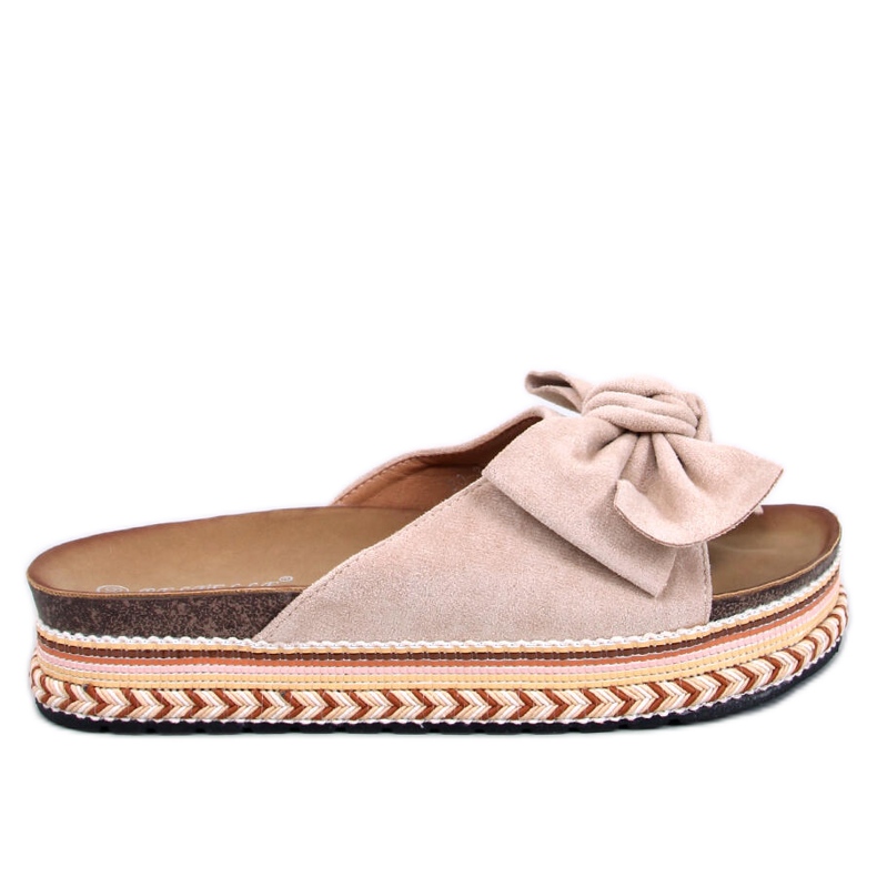 Sandali con fiocco a suola alta di Delair Beige