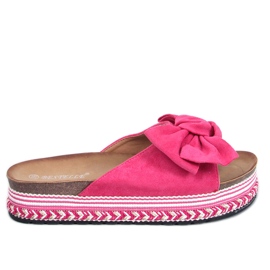 Pantofole Delair Fiocco suola alta fucsia rosa