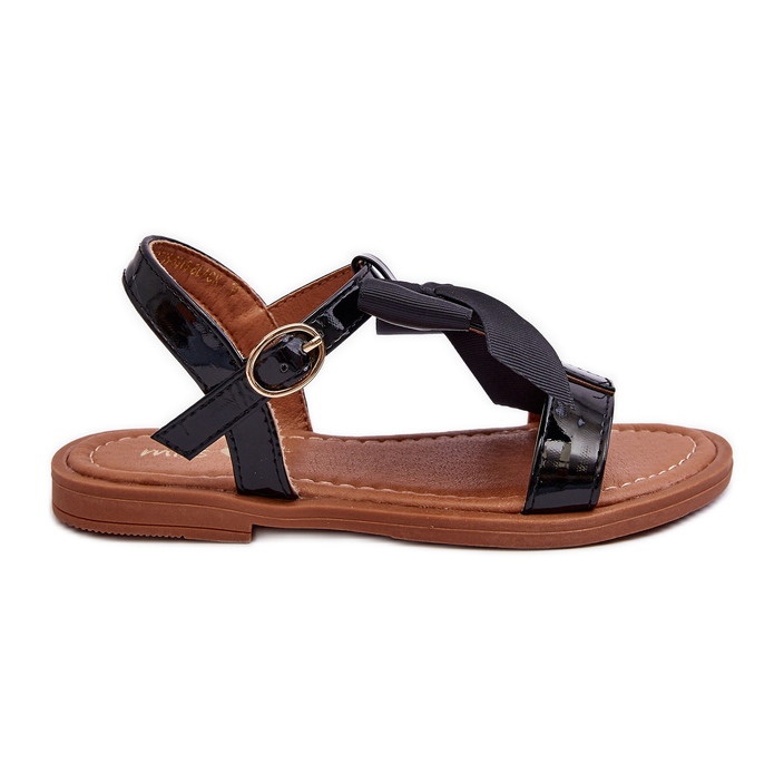 Miss Sandali laccati per bambini con fiocco Netina nera nero