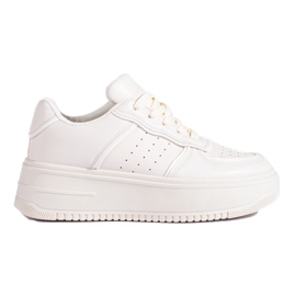 Sneakers color crema su una piattaforma alta di Shelovet beige