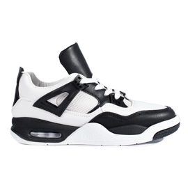 Sneakers bianche e nere con suola spessa di Shelovet nero